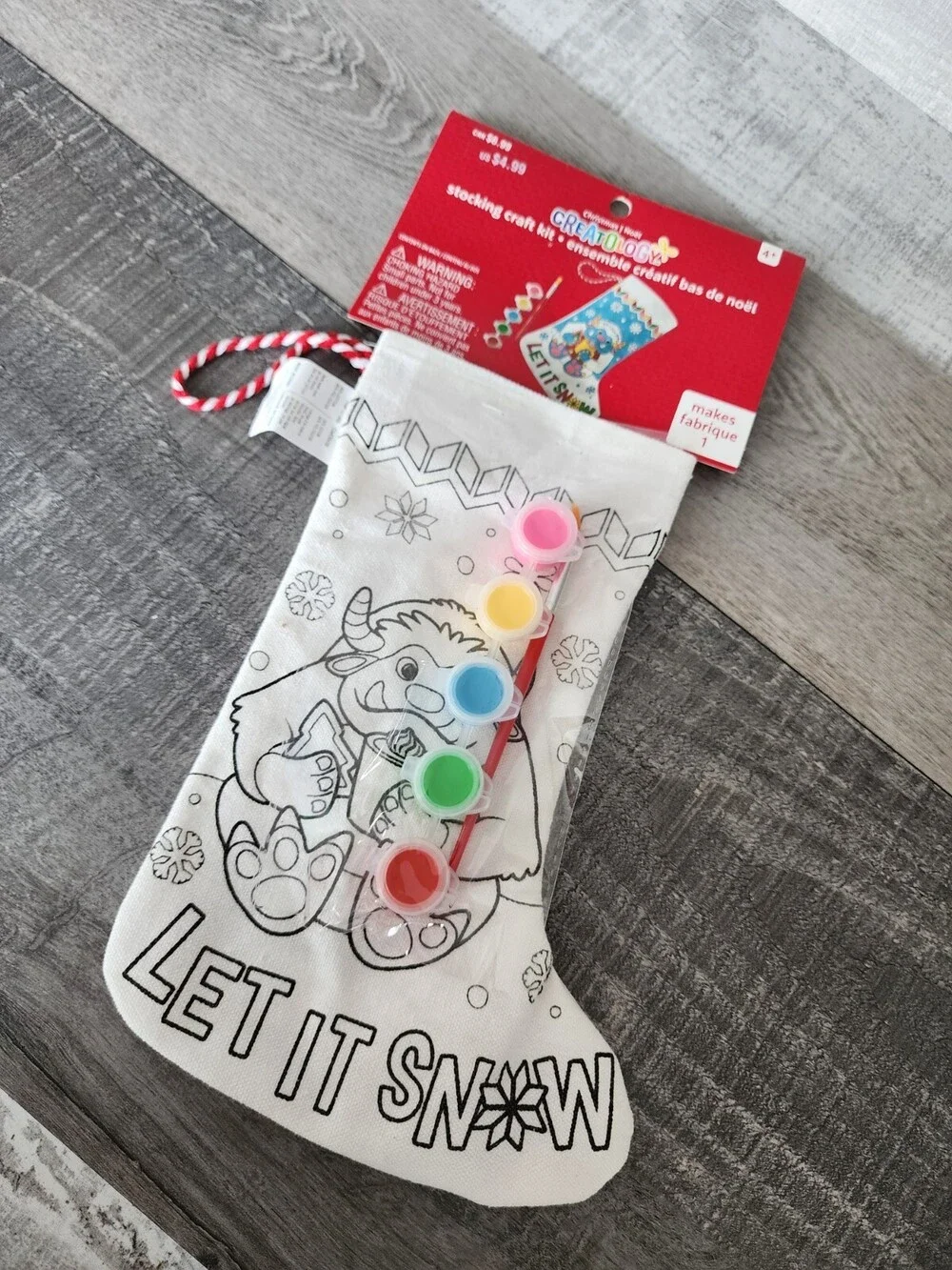 NEW Creatology Christmas Stocking Paint Craft Kit - Kids - Abominable Snowman